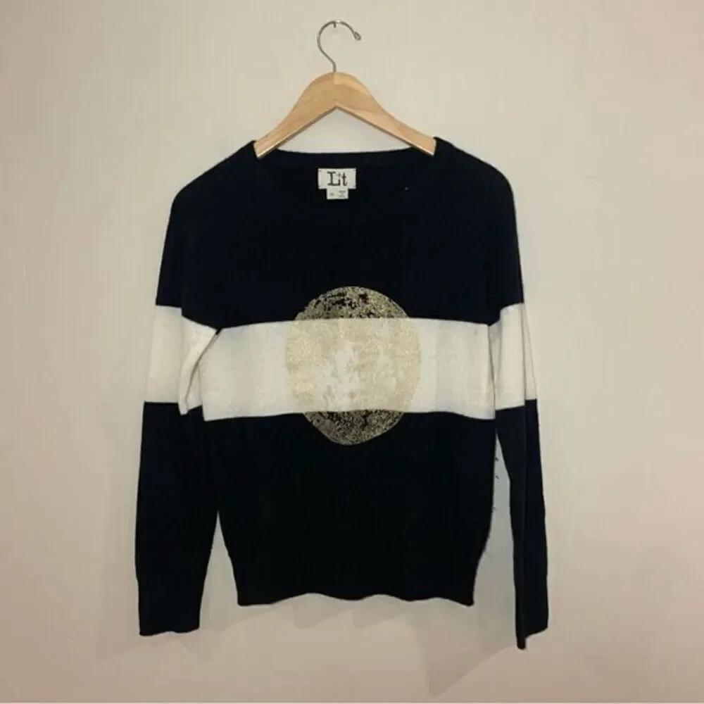 Nordstrom Cashmere Stripes Gold Moon Sweater